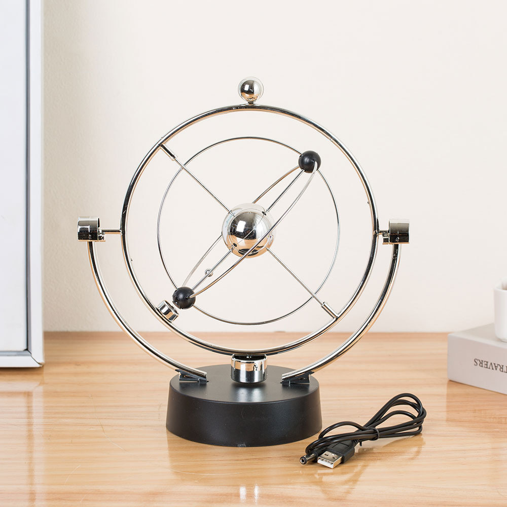 Electronic Perpetual Motion Toy Magnetic Swing Kinetic Art Balance Balls Home Office Desk Table Ornament Gift