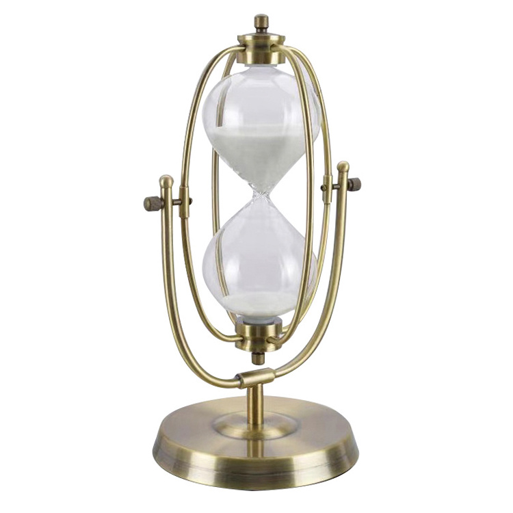 60 Minutes Hourglass White Sand Timer 1 Hour Hourglass Metal Unique Sandglass Timer