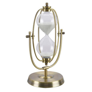 60 Minutes Hourglass White Sand Timer 1 Hour Hourglass Metal Unique Sandglass Timer