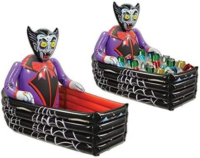 Vampire And Coffin Drink Holder Inflatable Halloween Drink Cooler Party Beverage Holder