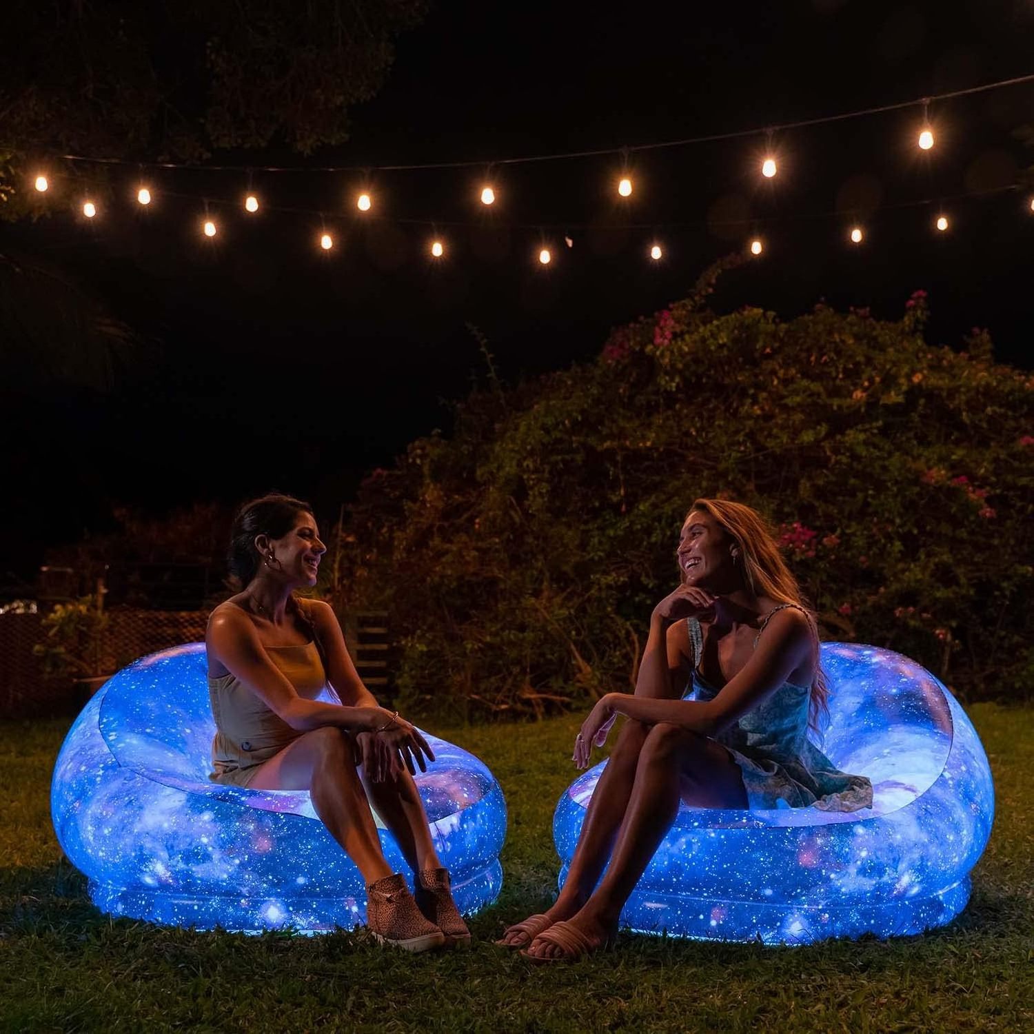 Custom Color Changing LED Light Up Inflatable Sofa Illuminated Inflatable Chair