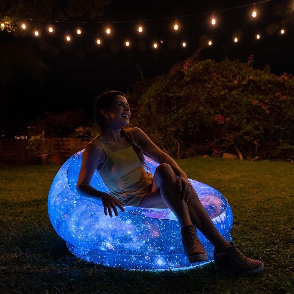 Custom Color Changing LED Light Up Inflatable Sofa Illuminated Inflatable Chair