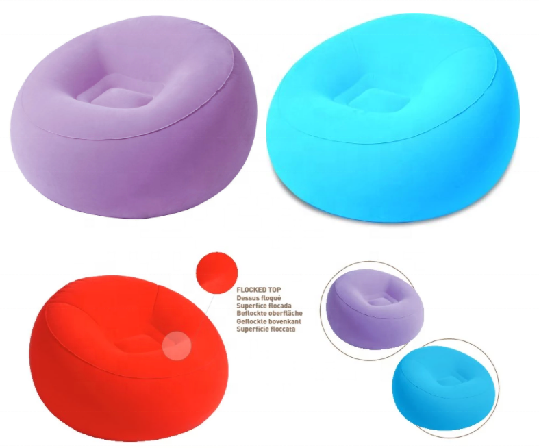 Bestway 75052 Inflatable Chair Foldable Flocking Bean Bag Portable Sofa Furniture