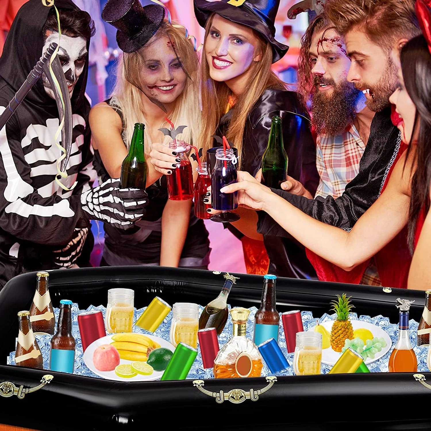 Inflatable Coffin Buffet Cooler Beverage Coffin Drink Cooler For Pool Birthday Party Halloween Party