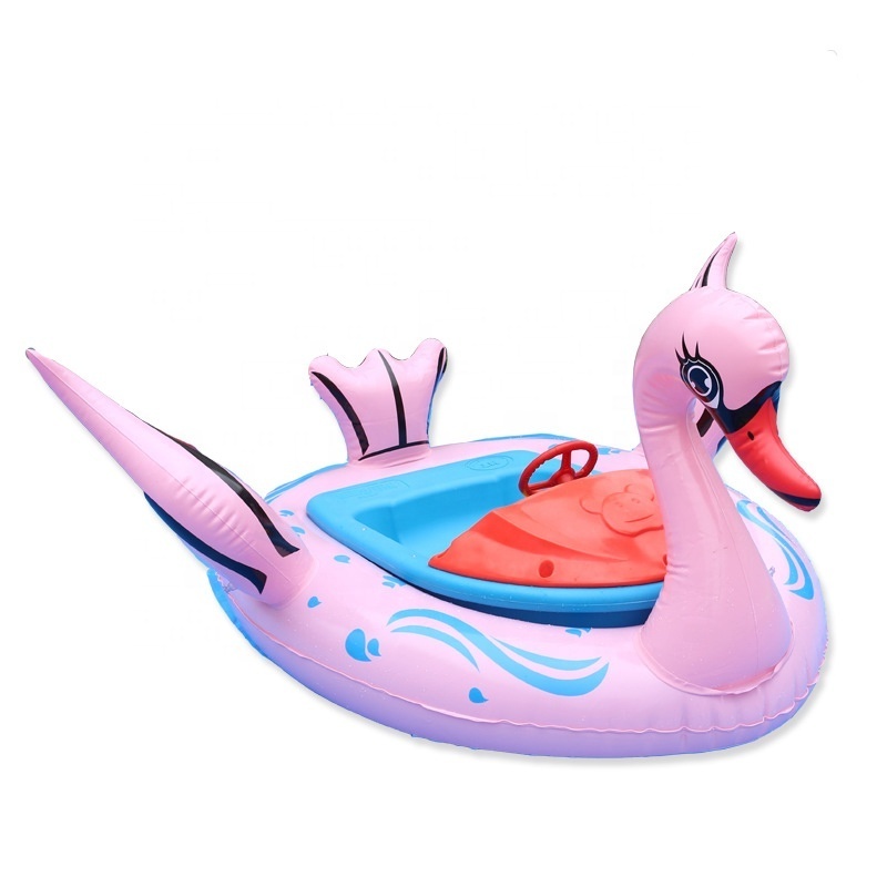 Water Inflatable Electric Bumper Boats Cartoon Swan Bumper Boats Park Play Boats