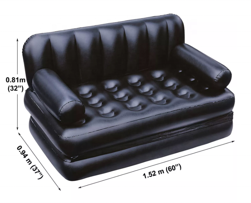 Bestway 75056 Double 5 in 1 Multifunctional Couch Inflatable Air Sofa Bed with Side winder-AC Air Pump