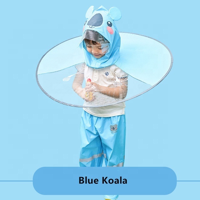 Kids UFO Blue Dinosaurs Rain Cover Umbrella Raincoat Toys for Children Outdoors  rainwear