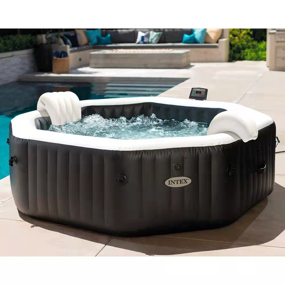 Intex 28458 Inflatable Hot Tub PureSpa Jet & Bubble Deluxe Spa Outdoor Above Ground Swimming Pool Set Spa Massage