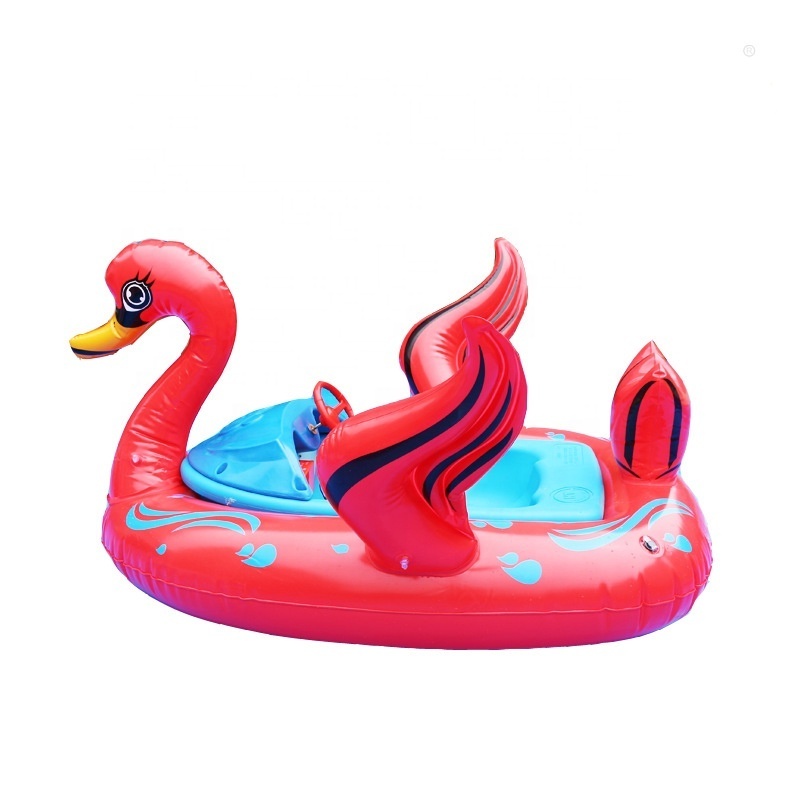 Water Inflatable Electric Bumper Boats Cartoon Swan Bumper Boats Park Play Boats