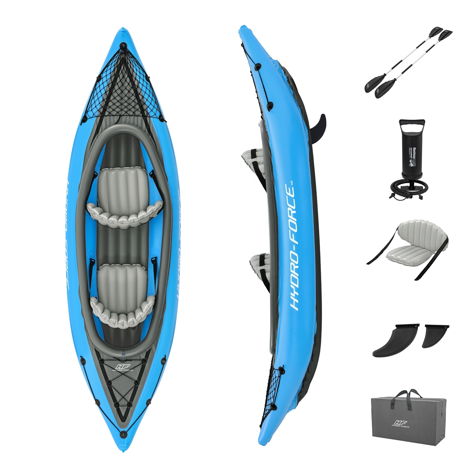 Bestway 65131 Cove Champion X2 Kayak Inflatable 2 Person Fishing Kayak With Pedals