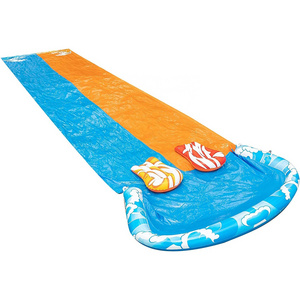 Build in Sprinkler 20ft x 62in Slip Water Slide with 2 Bodyboards for Backyard and Outdoor