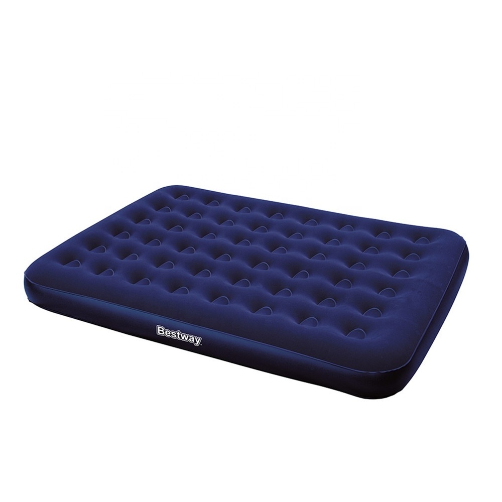 Bestway 67003  Inflatable Flocked Air Mattress Queen Size  Travel Camping Air Bed