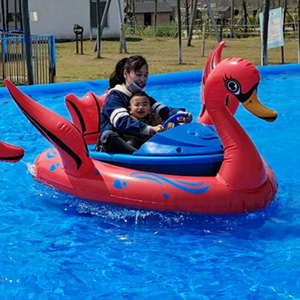 Water Inflatable Electric Bumper Boats Cartoon Swan Bumper Boats Park Play Boats