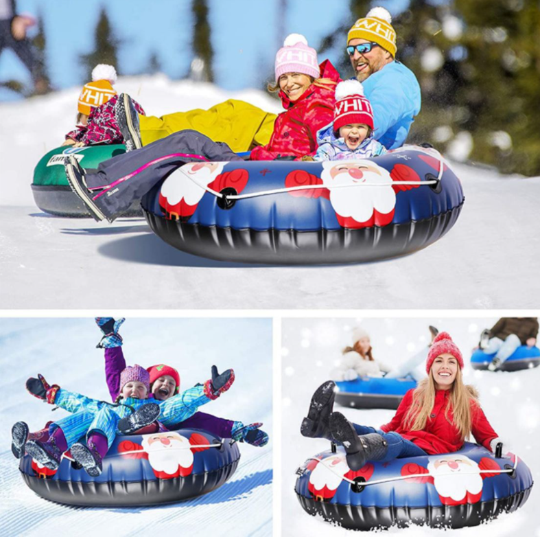 2021 New Trends Inflatable Santa Ski hoop Winter Ski tires Santa snowboard