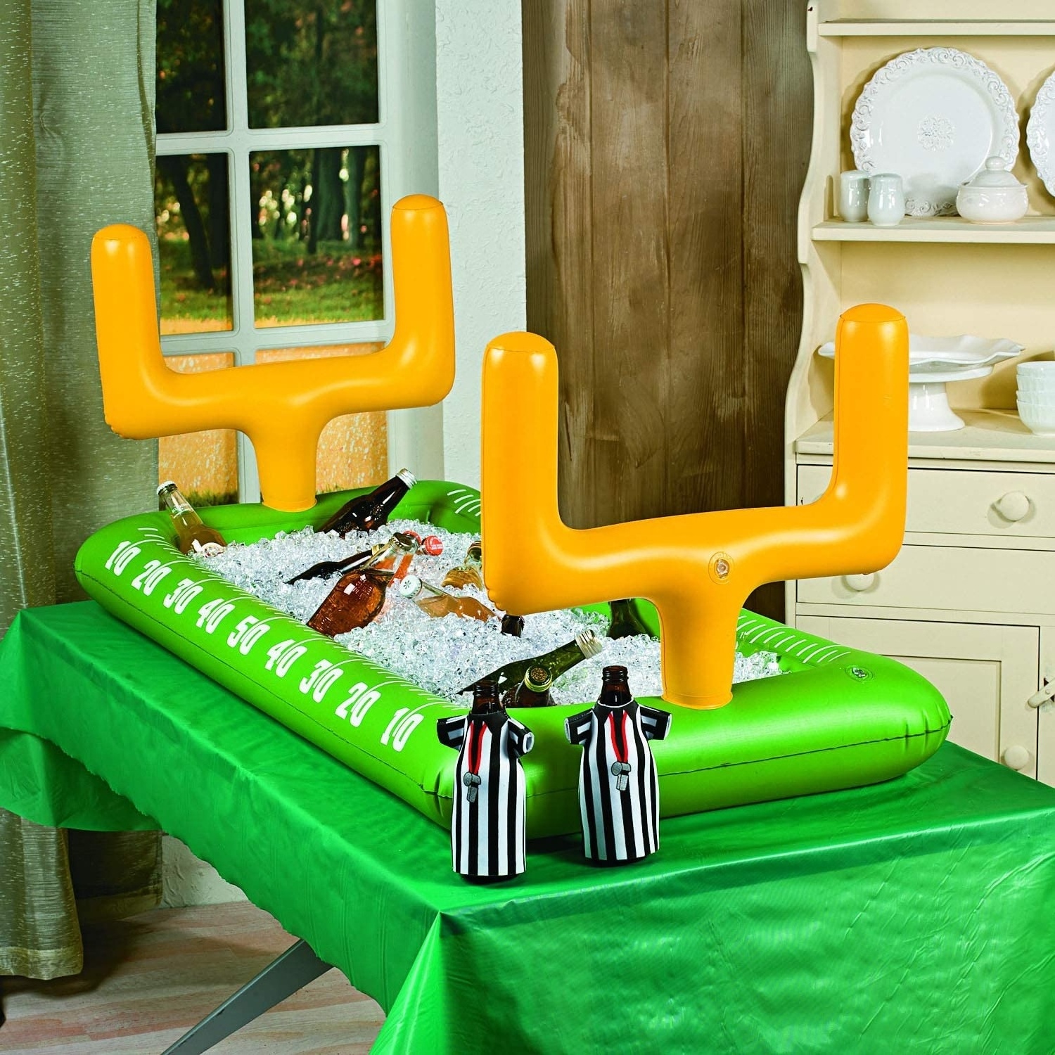 Inflatable Football Field Buffet Cooler Serving Bars Drink Holder With Goal Posts