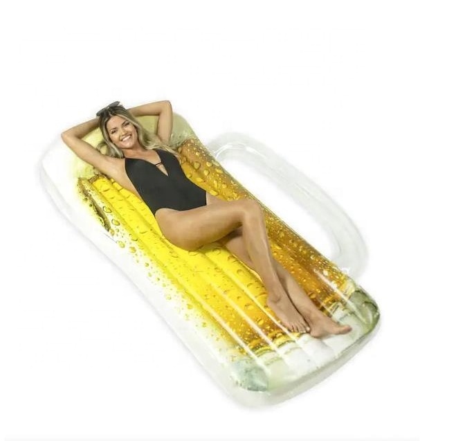 Inflatable Giant Beer Mug Pool Float Foldable Custom Swimming Floating For Adults