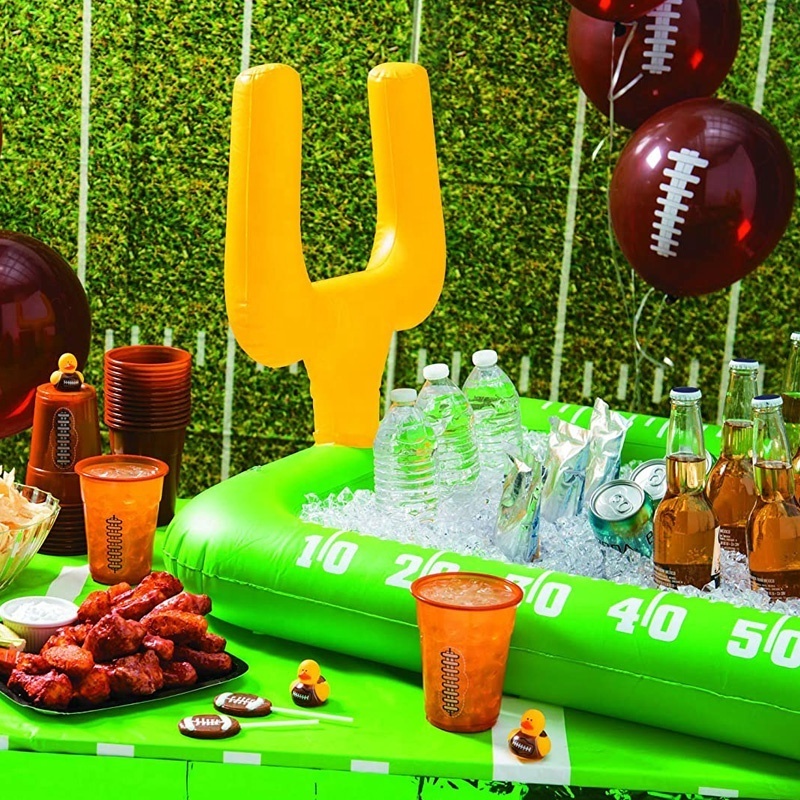 Inflatable Football Field Buffet Cooler Serving Bars Drink Holder With Goal Posts