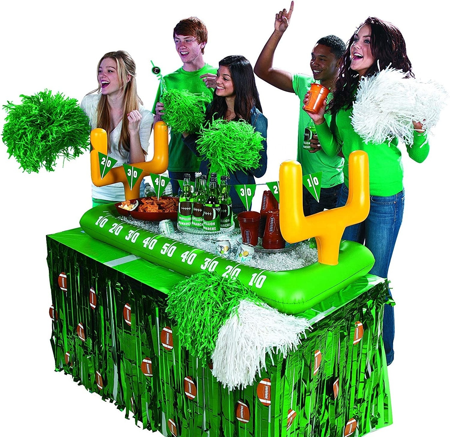 Inflatable Football Field Buffet Cooler Serving Bars Drink Holder With Goal Posts