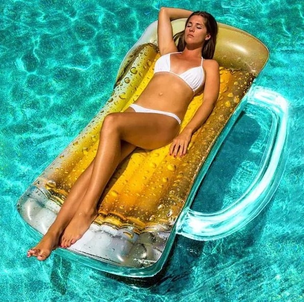 Inflatable Giant Beer Mug Pool Float Foldable Custom Swimming Floating For Adults