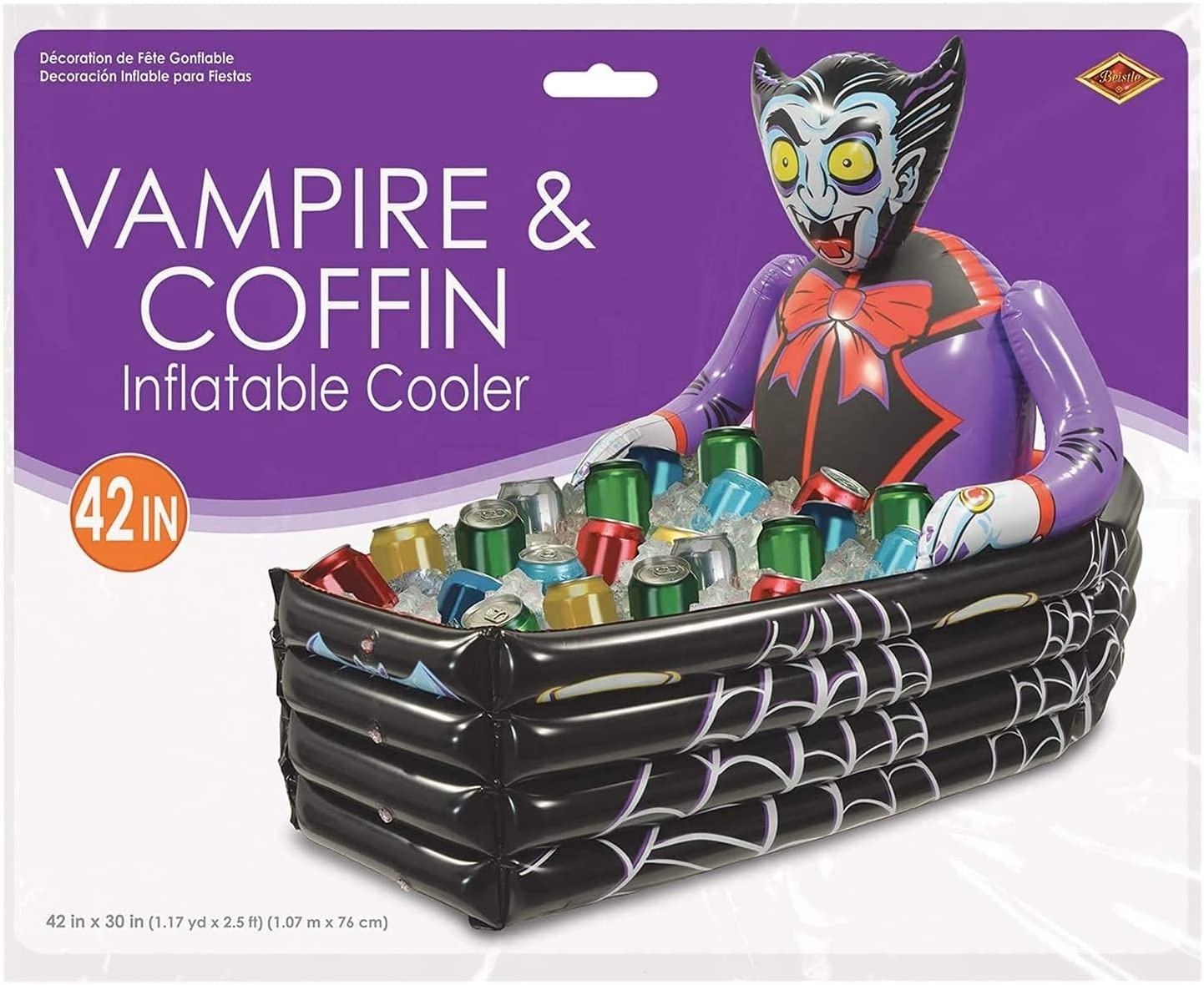 Vampire And Coffin Drink Holder Inflatable Halloween Drink Cooler Party Beverage Holder