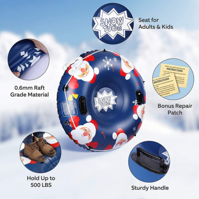 2021 New Trends Inflatable Santa Ski hoop Winter Ski tires Santa snowboard