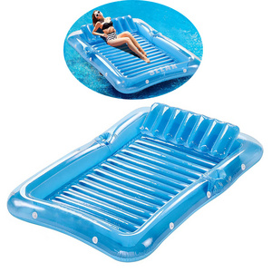 Blow Up Tanning Pool Raft Tub Sunbathing pool with Inflatable Pillow for Family Outdoor