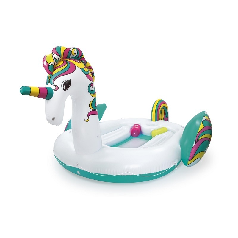 Bestway 43228 H2OGO! Swimming Pool Play Watersport Accessories Inflatable Giant Unicorn Party Island Pool Floats Platforms