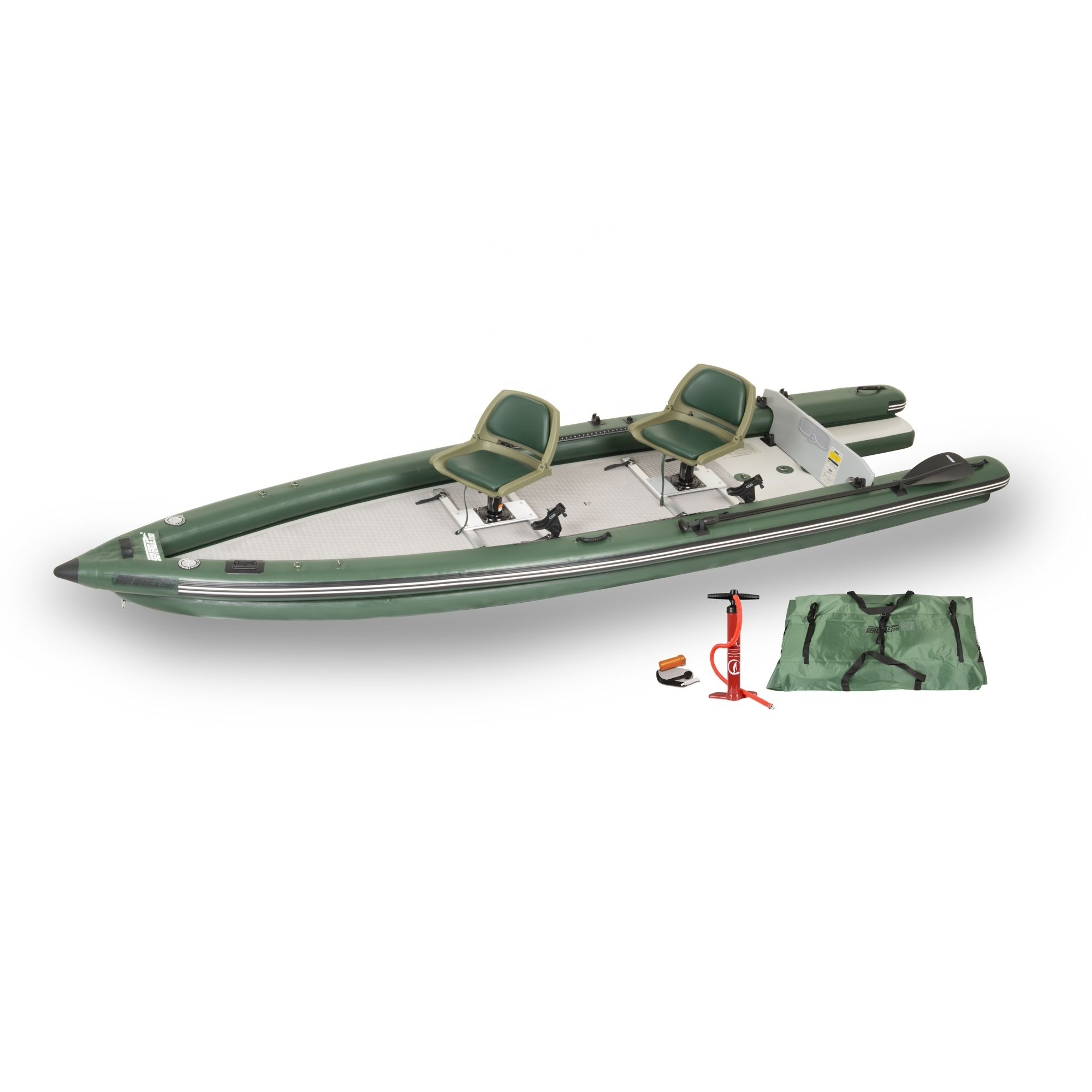 Inflatable Fish Skiff 2 Person Swivel Seat Package Foldable Kayak Boat Canoe