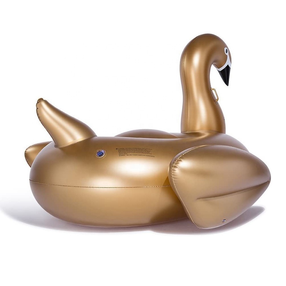 Huge Inflatable Golden Swan Swimming Party  Lounge Raft Pool Float Decorations Toys for Adult