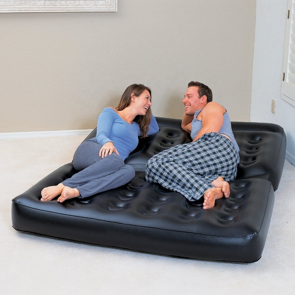 Bestway 75056 Double 5 in 1 Multifunctional Couch Inflatable Air Sofa Bed with Side winder-AC Air Pump