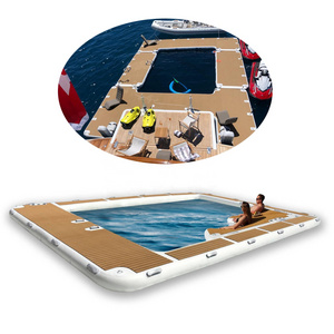 Portable Inflatable Floating Ocean Sea Yacht Swimming Pool  With Anti Jellyfish Net