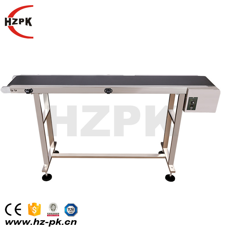 HZPK Belt Conveyor Heavy Duty Stainless Steel Motorized Belt Conveyor for Inkjet Coding Applications Powered Rubber