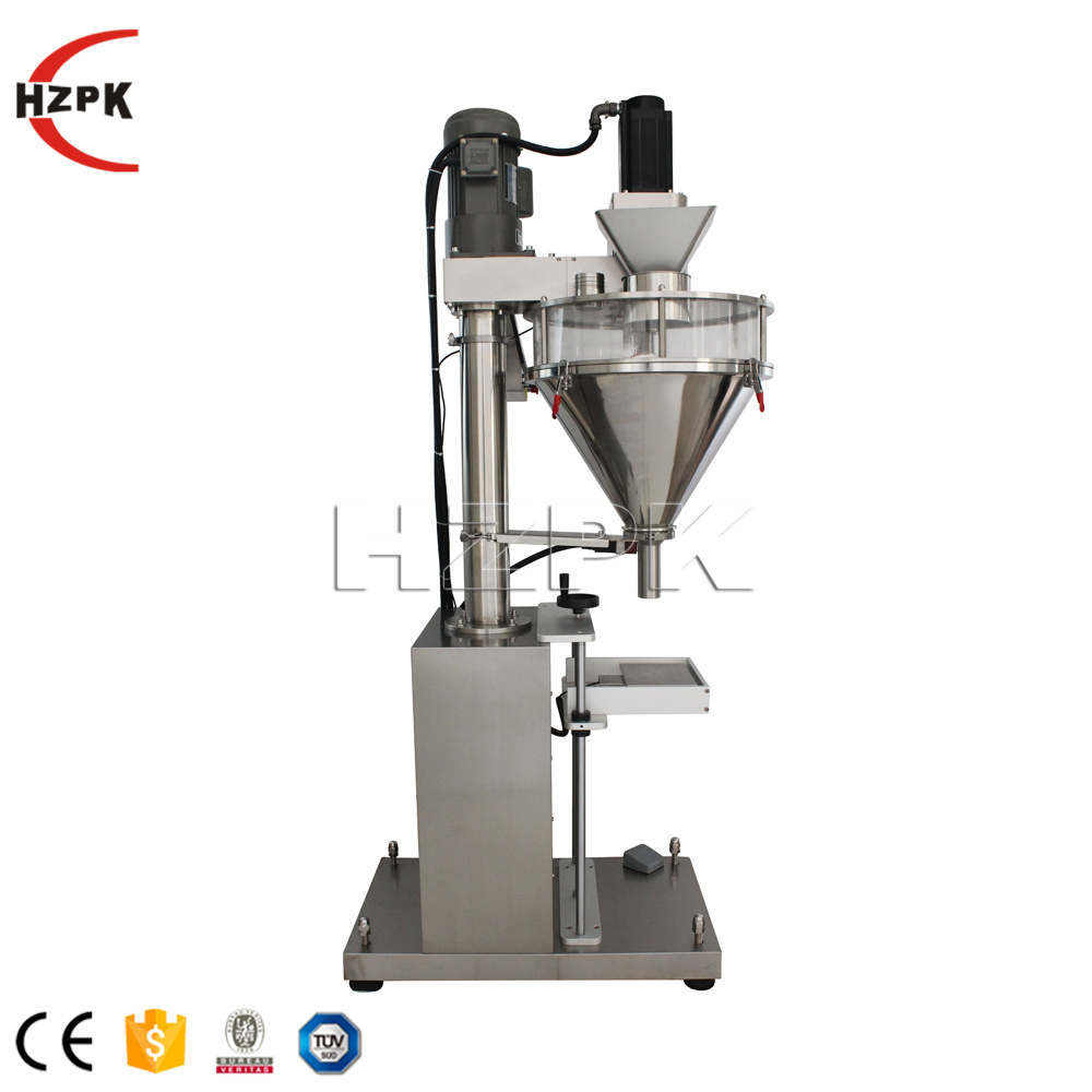 HZPK HZF-B Semi-Auto powder filling machine with weighing auger filler for spice milk powder