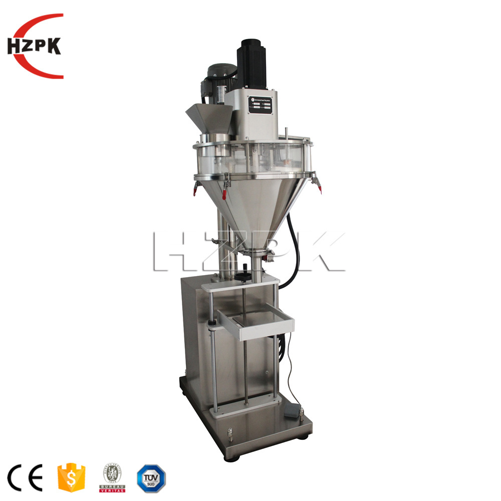 HZPK HZF-B Semi-Auto powder filling machine with weighing auger filler for spice milk powder