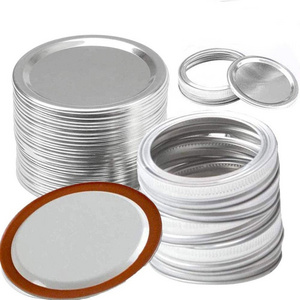 Custom Packaging Box Factory Sale 70mm 86mm Bulk Regular Silver Gold Aluminum Tin Plate Canning Flat Lids Mason Jar lids