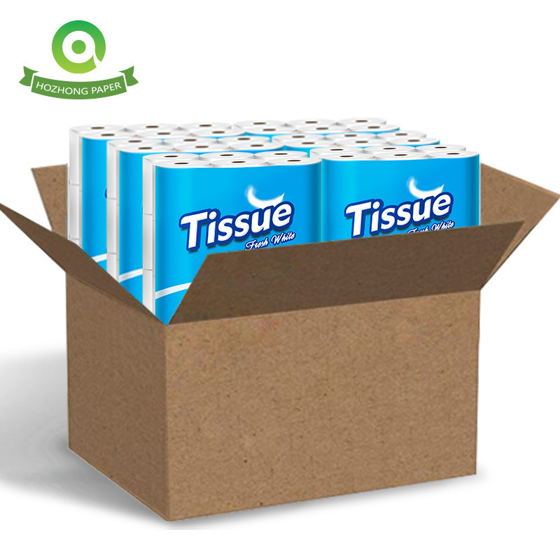 Wholesale 3 ply eco friendly water dissolving toilet paper, toilet paper bathroom tissue rolls, 6 Pack of 18 Family Rolls