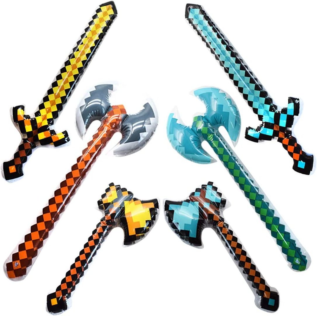 Hot Sale Inflatable Pretend Play Pirate Mine Pixel Craft Swords Axe for Halloween Party Supplies Toys