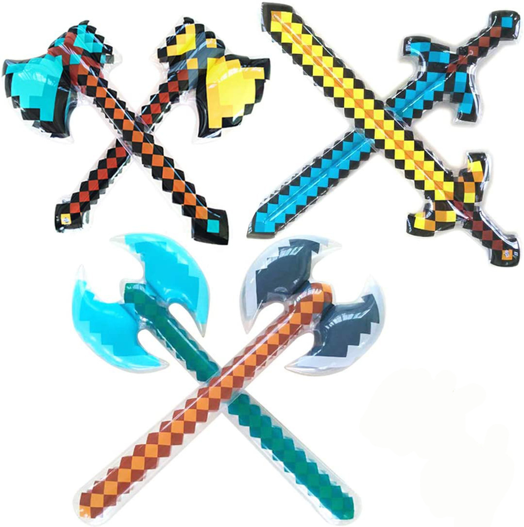 Hot Sale Inflatable Pretend Play Pirate Mine Pixel Craft Swords Axe for Halloween Party Supplies Toys