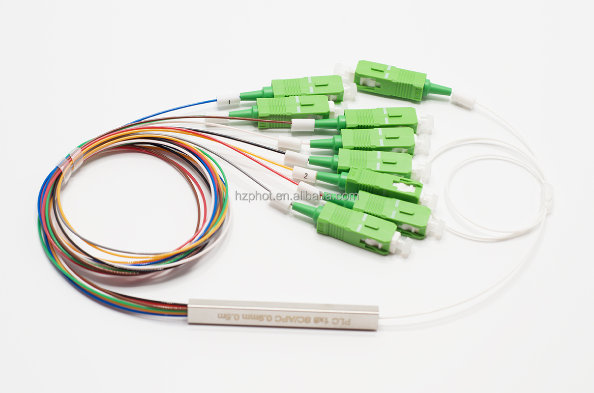 FTTX FTTH FTTR SC/APC Connector  1x8 Fiber Optic PLC Splitter / Coupler