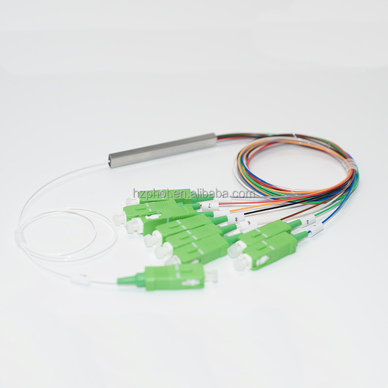 FTTX FTTH FTTR SC/APC Connector  1x8 Fiber Optic PLC Splitter / Coupler