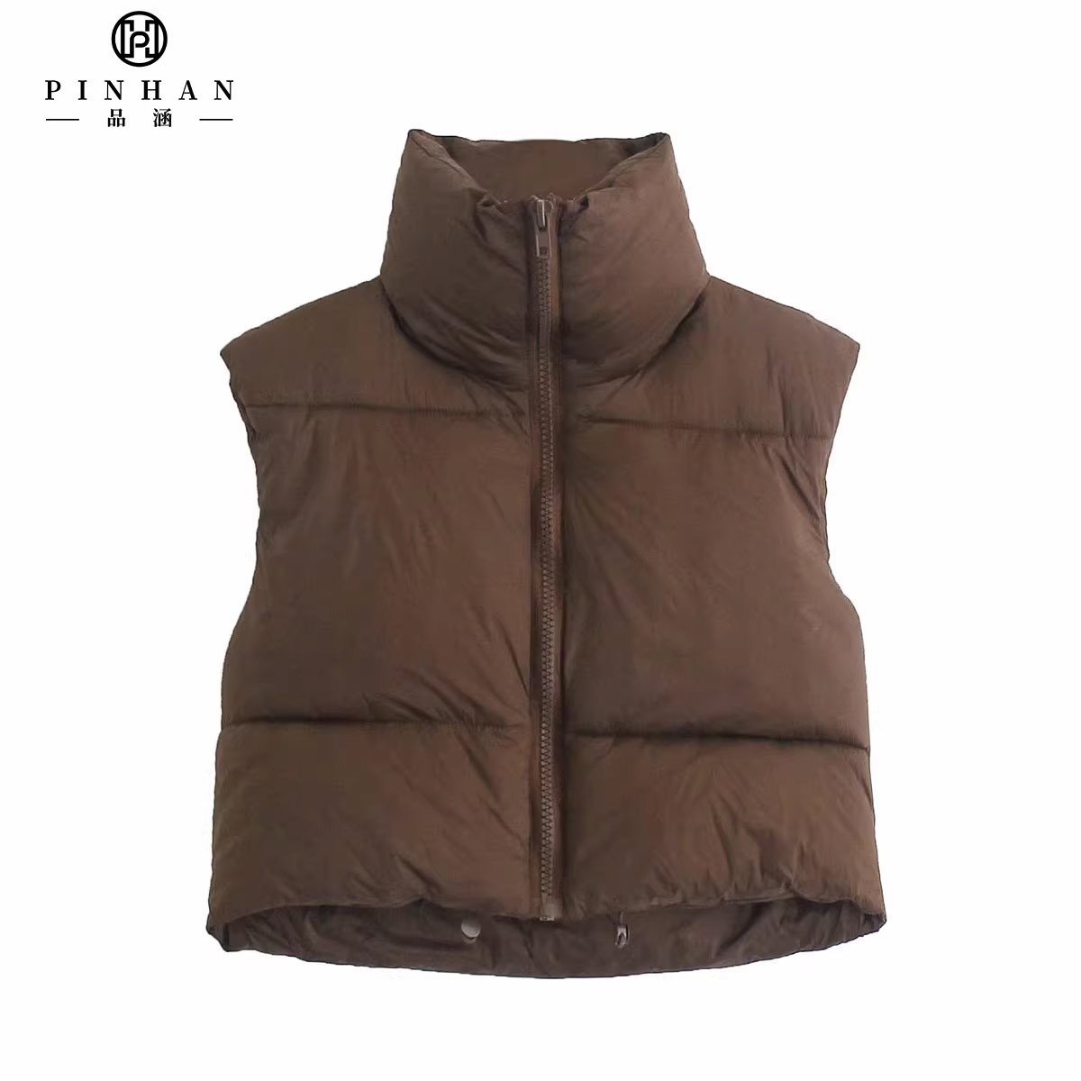 2023 Wholesale Warm Lightweight  Women Puffer vest Fashion Warm Casual Top OEM Pockets Down Vest for women