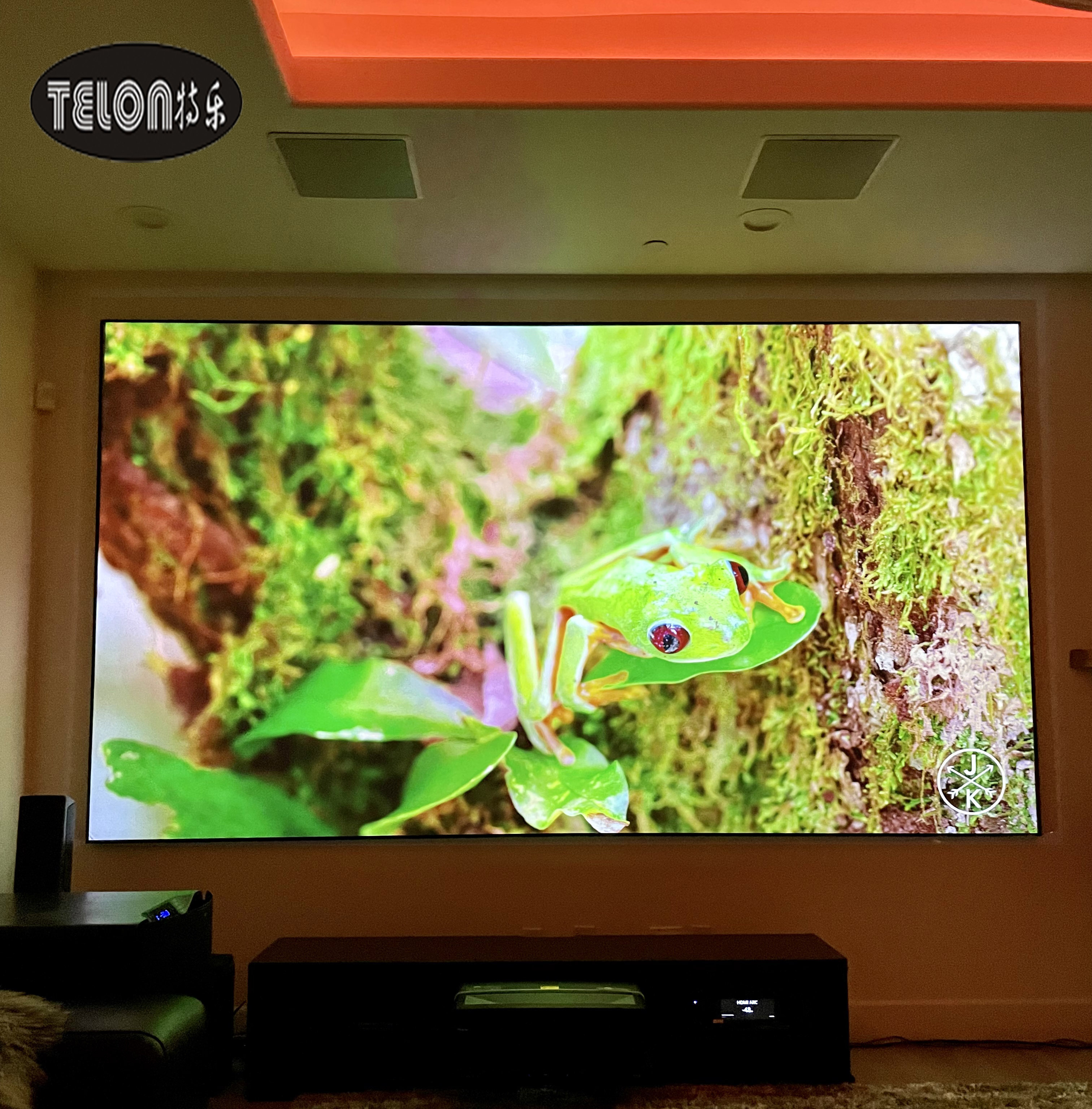 TELON 120inch 16 by 9   Home cinema narrow bezel 1 cm Fixed Frame short throw CBSP fabric PET Crystal alr  Projection Screen Wal