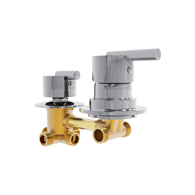 Proway Outlet Brass Mixing Valve Diverter Thermostatic Brass Gold Shower and Faucets Set Mixers Wall Mount