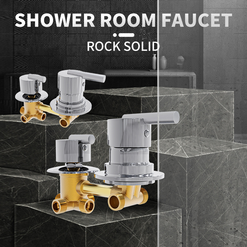 Proway Outlet Brass Mixing Valve Diverter Thermostatic Brass Gold Shower and Faucets Set Mixers Wall Mount