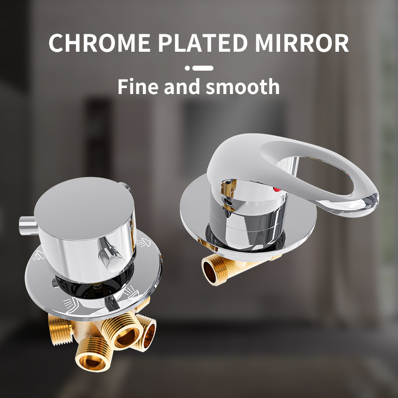 Mirror Surface Bath Room Thermostatic Mixing Valve Waterfall Faucet