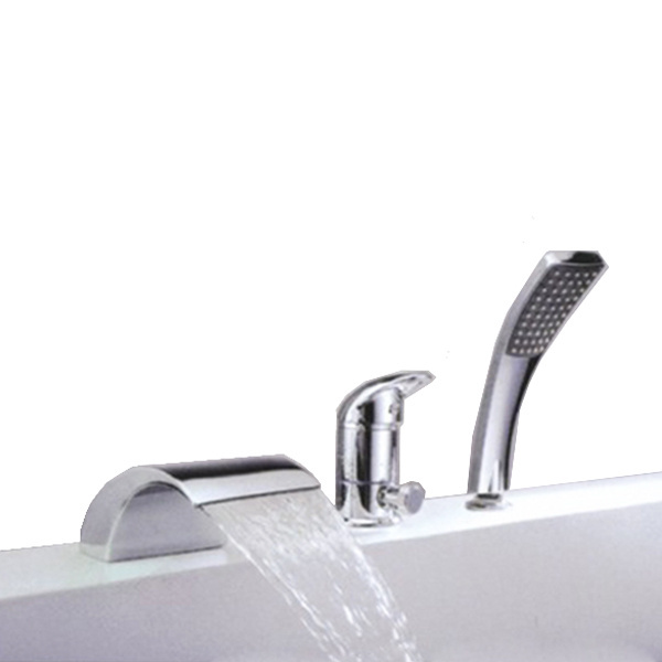 3 Holes Price Bathtub Shower Faucet With Shower Hose Waterfall mixer shower tap