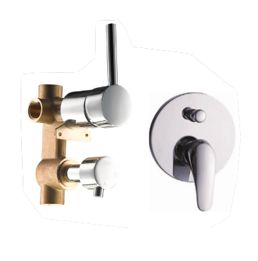 Stainless Steel Bathroom Wall Mounted Ceramic Valve Double Handles Shower Faucets