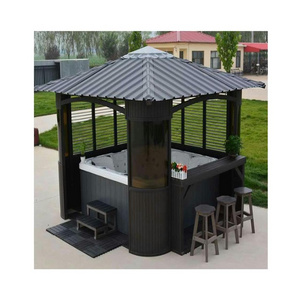 Spa Garden Bar Counter Metal Aluminum Frame Hot Tub Outdoor Spa Gazebo