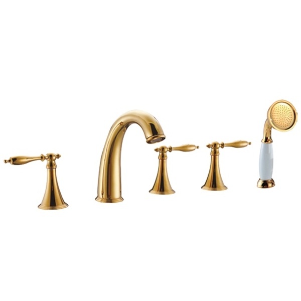 European Golden Bath Sanitary Gold Mixer Shower Faucet Gold Bathtub Faucet