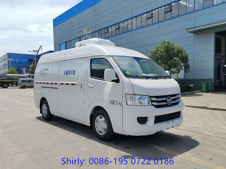 China Brand FOTON G7 mini Bus Freezer Van Live Fish Refrigerated Truck for Sale